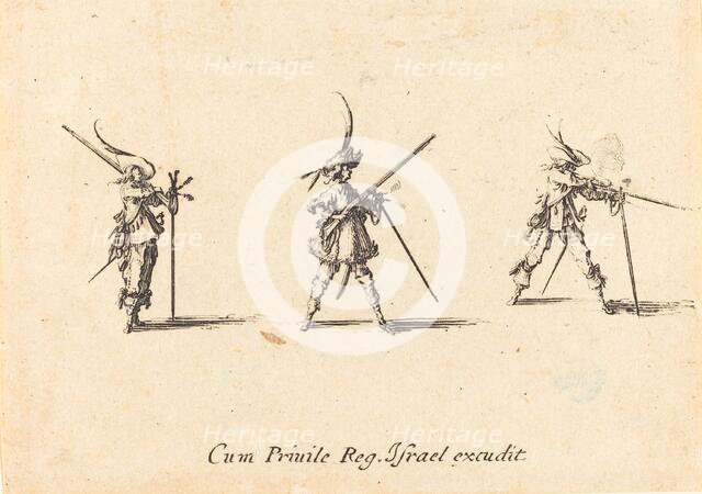 Firing the Musket, 1634/1635. Creator: Jacques Callot.