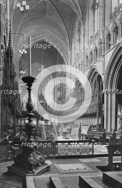 The choir, Chester Cathedral, Cheshire, 1924-1926. Artist: Unknown