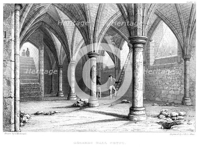 'Gerard's Hall Crypt', City of London, 1886.Artist: JH Le Keux