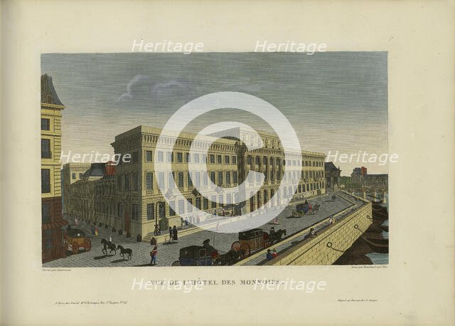 Vue de l'hôtel des Monnoies, 1817-1824. Creator: Courvoisier-Voisin, Henri (1757-1830).