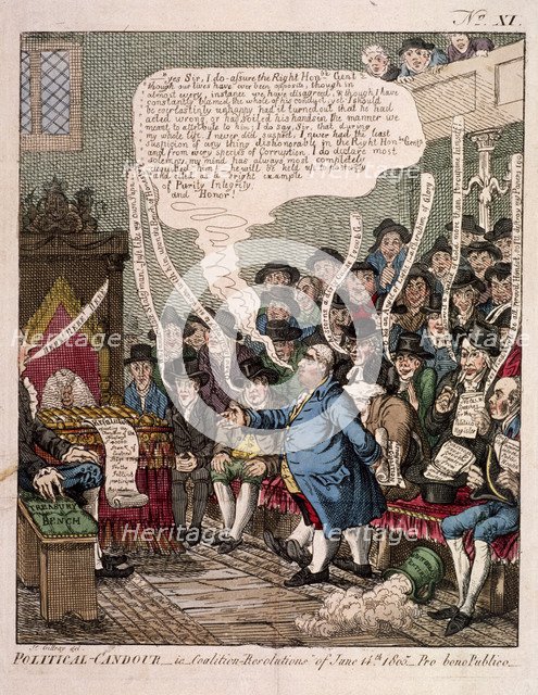'Political candour - i.e. Coalition resolutions of June 14th 1805...'.  Artist: Anon