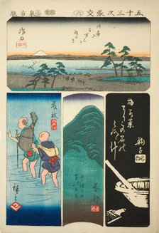 Shimada, Fujieda, Okabe, and Mariko, no. 6 from the series "Cutouts of the Fifty-three..., 1852. Creator: Ando Hiroshige.