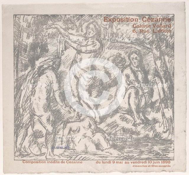 Exhibition Catalogue Cover for a Cézanne show at the Galerie Vollard (May 9-June 10, 1898)..., 1898. Creator: Paul Cezanne.