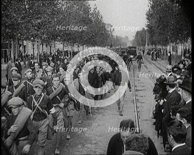 Italian Men on a Fascist March in Rome, 1922. Creator: British Pathe Ltd.