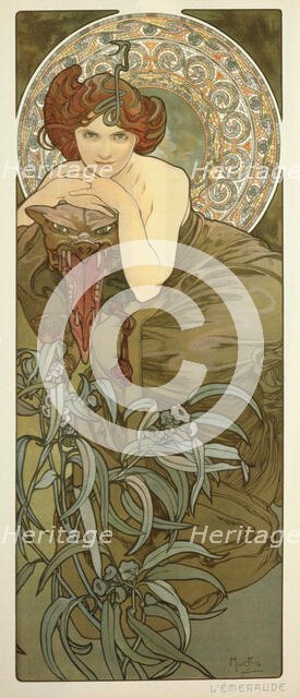 Emerald (From the series "The gems"), 1899. Creator: Mucha, Alfons Marie (1860-1939).