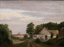 View towards Roskilde from a homestead, 1833-1837. Creator: Jorgen Pedersen Roed.