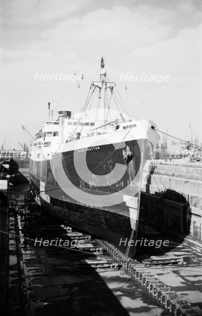The 'Clan Chattan' in the new dry dock at Tilbury, Essex, c1945-c1965. Artist: SW Rawlings