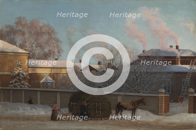 Annankatu on a Cold Winter Morning, 1868. Creator: Magnus von Wright.