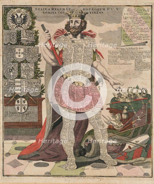 Statua Regum Europaeorum P. C. N. Nomina Continens, c1730. Creator: Seutter; Matthaeus (1678-1757).