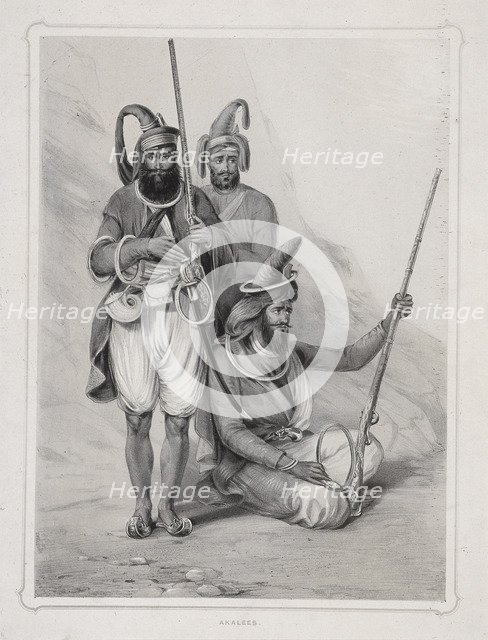 'Akalees', (Indian warriors), 1844. Artist: Lowes Dickinson