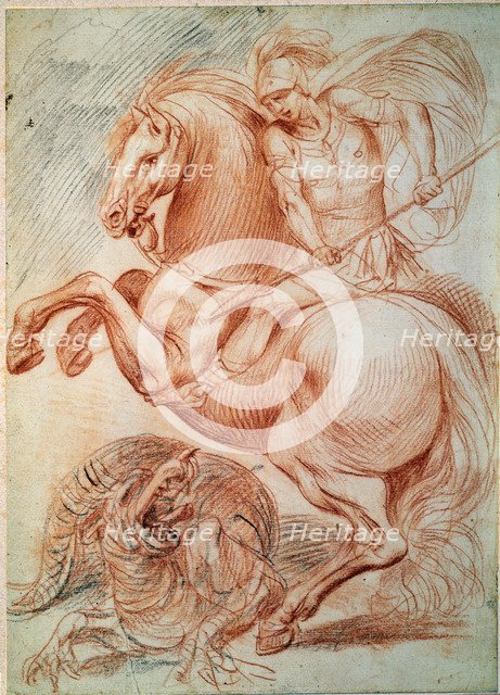 'Saint George and the Dragon', 17th century. Artist: Giuseppe Cesari
