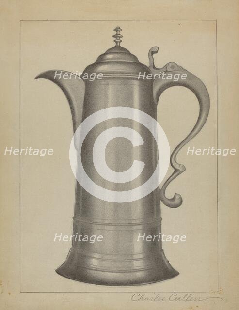 Pewter Flagon, 1936. Creator: Charles Cullen.
