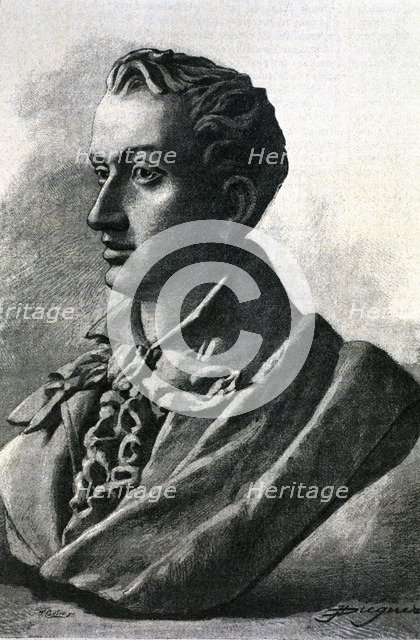 Juan Crisostomo de Arriaga and Balzola (1806-1826), Basque composer, an image of a copy of the bu…