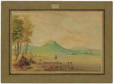 Expedition Encamped on a Texas Prairie. April 1686, 1847/1848. Creator: George Catlin.