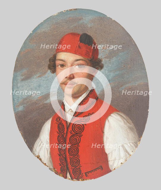 Portrait of a Young Man in a Red Vest, 1830-1840. Creator: Unknown.