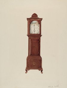 Hall Clock (Miniature), c. 1936. Creator: Albert Gold.