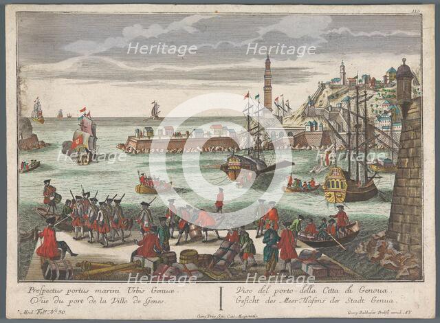 View of the harbour in Genoa, 1742-1801. Creator: Anon.