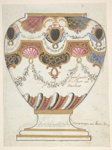 Design for a Porcelain Vase, 19th century. Creator: Anon.