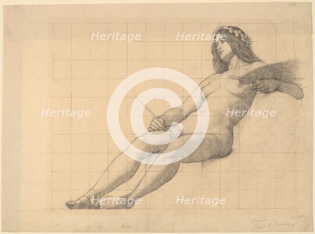 Reclining Female Nude Study for "Painting". Creator: Kenyon Cox.