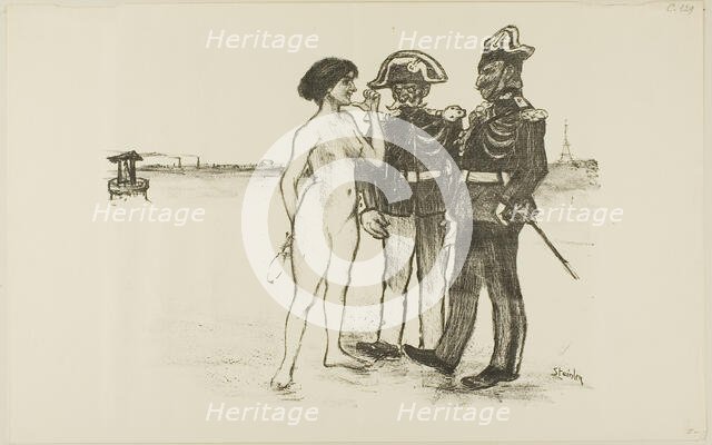 Truth and the Two Soldiers, 1891. Creator: Theophile Alexandre Steinlen.