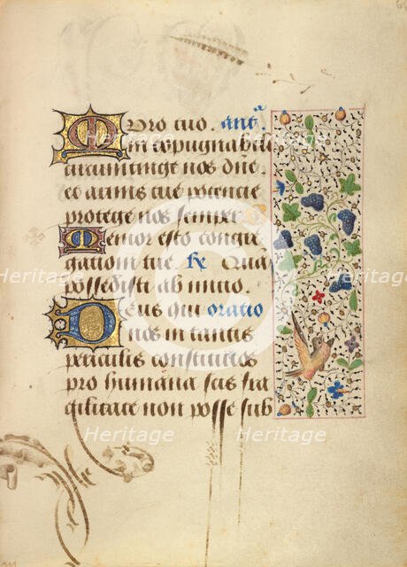 Decorated Text Page; Prayer Book of Charles the Bold, 1469. Creator: Unknown.