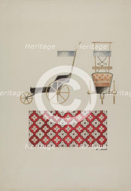 Doll Buggy and Rug, c. 1940. Creator: Randolph F Miller.