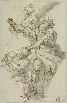 Sketch of Spandrel with Sacrifice of Isaac, n.d. Creator: Francesco de Mura.