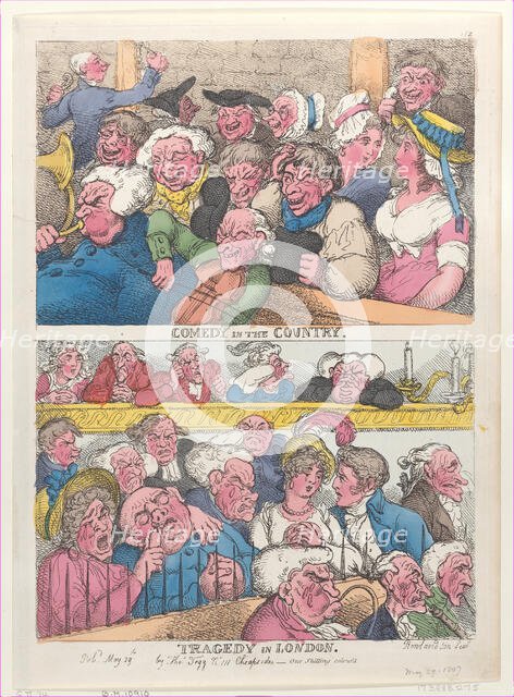 Comedy in the Country, Tragedy in London, May 29, 1807., May 29, 1807. Creator: Thomas Rowlandson.