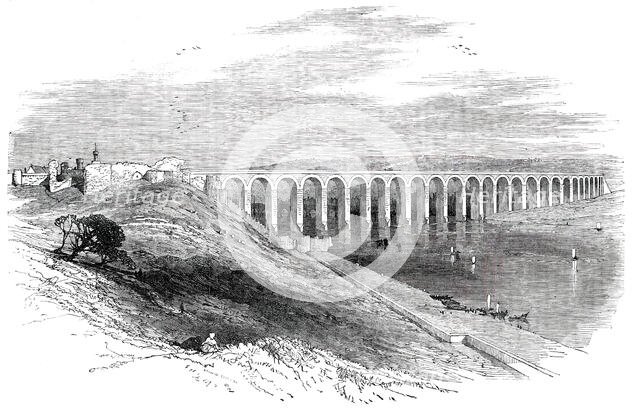 Railway Viaduct over the Tweed, at Berwick, 1850. Creator: Edmund Evans.