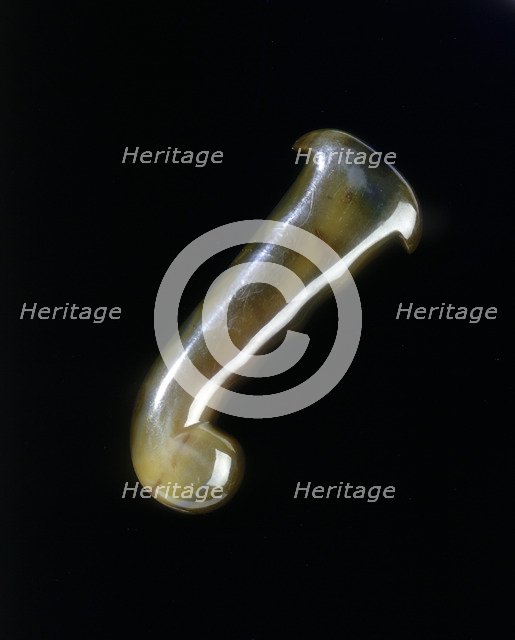 Agate hilt from a khanjar (dagger), Indian, 19th century. Artist: Unknown