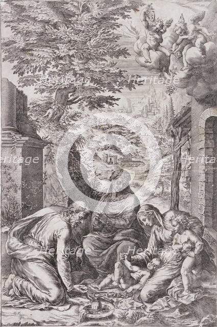 The Holy Family with Infant Saint John, 1571. Creator: Cherubino Alberti.