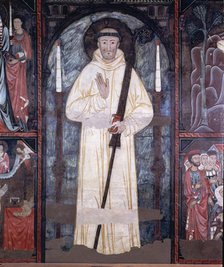 St. Bernard of Claraval (1090-1153), French founder and first abbot of  Clairvaux, central panel …