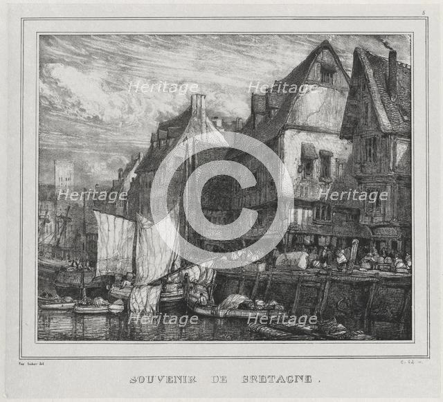 Souvenirs: Souvenir of Brittany, Plate 5, 1832. Creator: Eugène Isabey (French, 1803-1886); V. Morlot and McLean.
