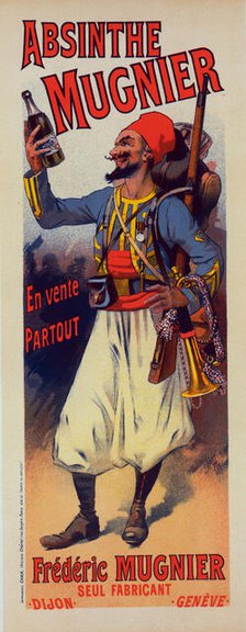 Affiche pour l' "Absinthe Mugnier"., c1898. Creator: Lucien Lefevre.