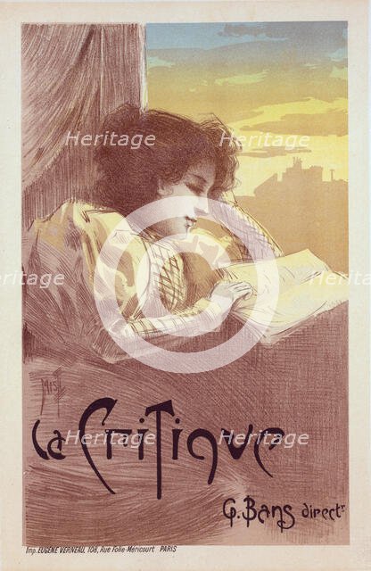 Affiche pour le journal "La Critique"., c1900. Creator: Ferdinand Misti-Mifliez.