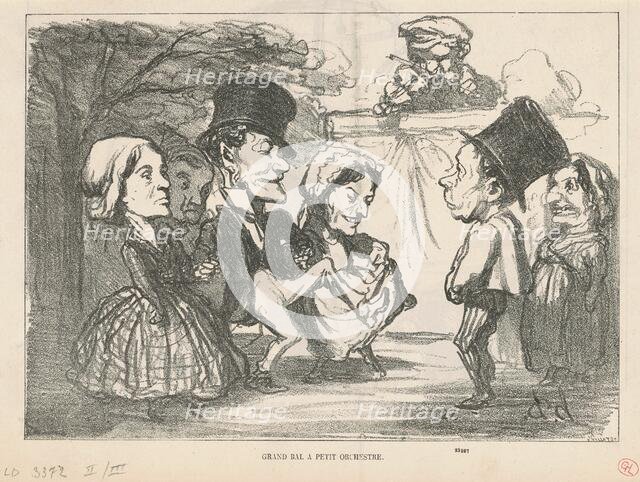 Grand bal a petit orchestre... (recto); Une société en nom collectif (verso), 19th century. Creator: Honore Daumier.