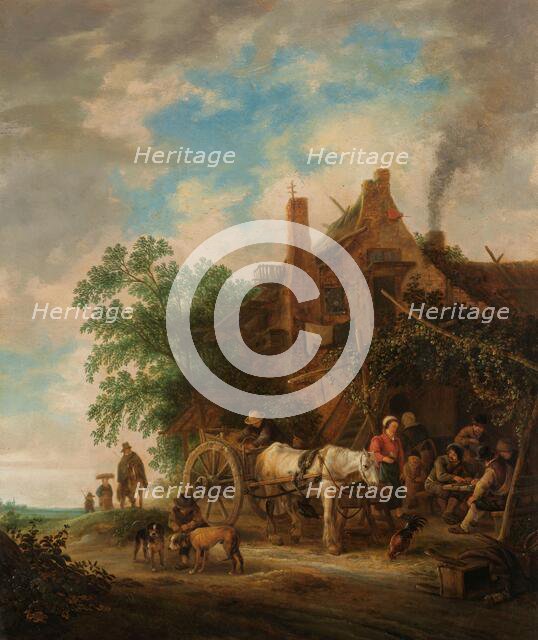 Country inn with horse and wagon, 1640-1649. Creator: Isaac van Ostade.