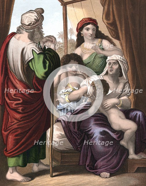 Abraham sending away Hagar and Ishmael, mid 19th century. Artist: Unknown