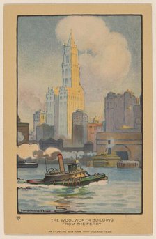 The Woolworth Building from the Ferry, 1914. Creator: Rachael Robinson Elmer.