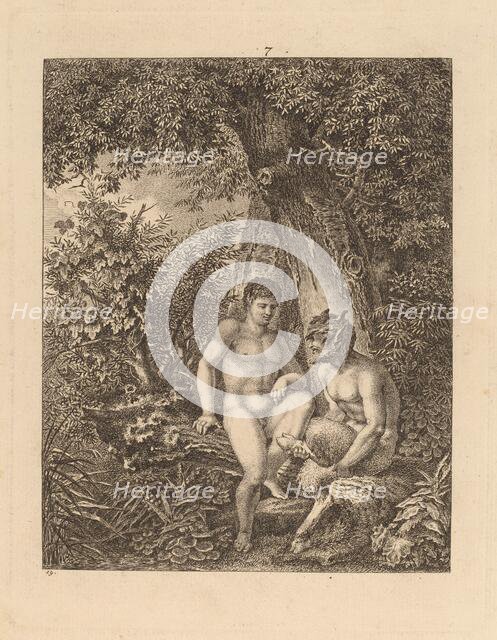 Two Satyrs in a Forest, 1777. Creator: Salomon Gessner.