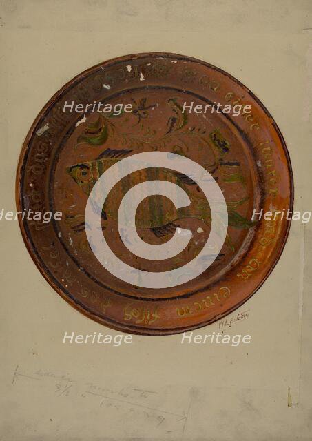 Pa. German Dish, c. 1938. Creator: William L Antrim.