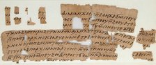 Papyrus Fragments of a Letter from John and Pesenthius to Epiphanius, Coptic, 580-640. Creator: Unknown.