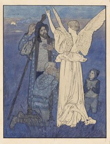 Nativity. Midnight Song (Study for the "Infancy Gospel of Our Lord Jesus Christ"), 1890. Creator: Schwabe, Carlos (1866-1926).