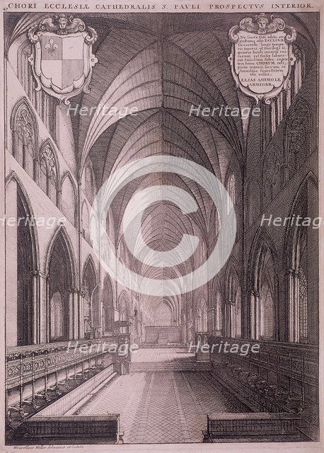 St Paul's Cathedral (old), London, c1658. Artist: Wenceslaus Hollar