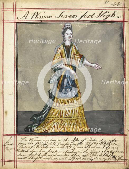 Drawing of a woman from Portrush, Ireland, 1730s. Creator: James Paris du Plessis.