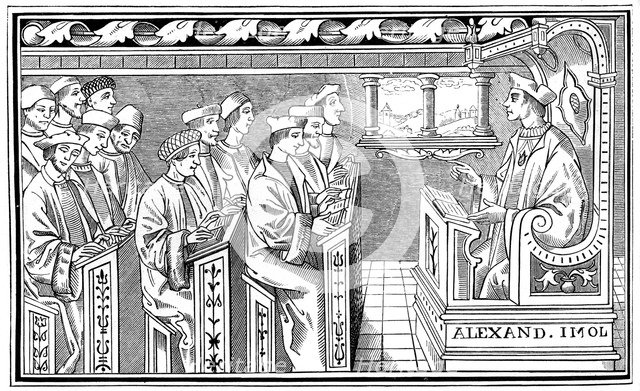 A schoolhouse, 16th century (1849). Artist: Unknown