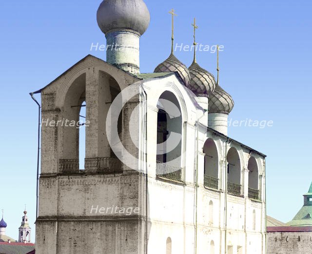 Bell tower of the Kremlin (built by Metropolitan Iona), Rostov Velikii, 1911. Creator: Sergey Mikhaylovich Prokudin-Gorsky.