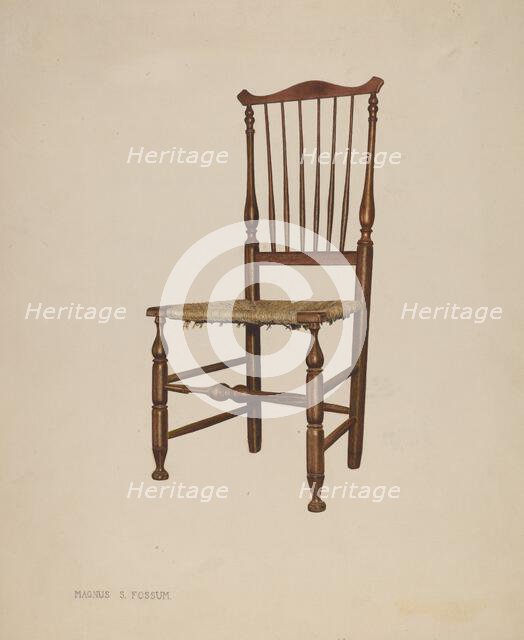Bastard Windsor Chair, c. 1939. Creator: Magnus S. Fossum.