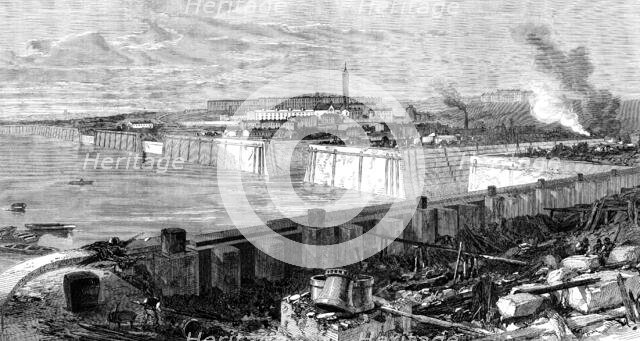 The new docks and repairing-basin at Chatham, 1871. Creator: Unknown.