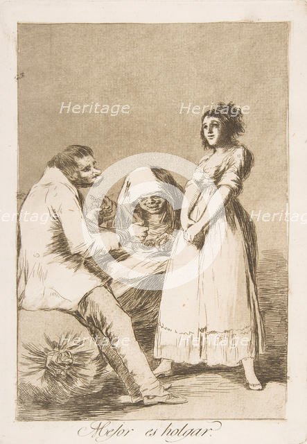 Plate 73 from 'Los Caprichos': It is better to be lazy (Mejor es holgar.), 1799. Creator: Francisco Goya.